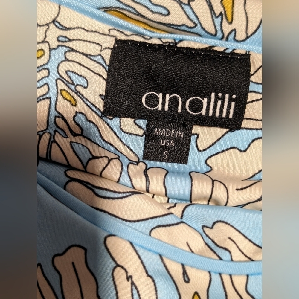 Analili Tropical Spring-Summer Beach Cruise Dress Sz Small Stretchy sleeveless - Picture 7 of 8